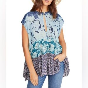 Free People Tiered Top in Blue